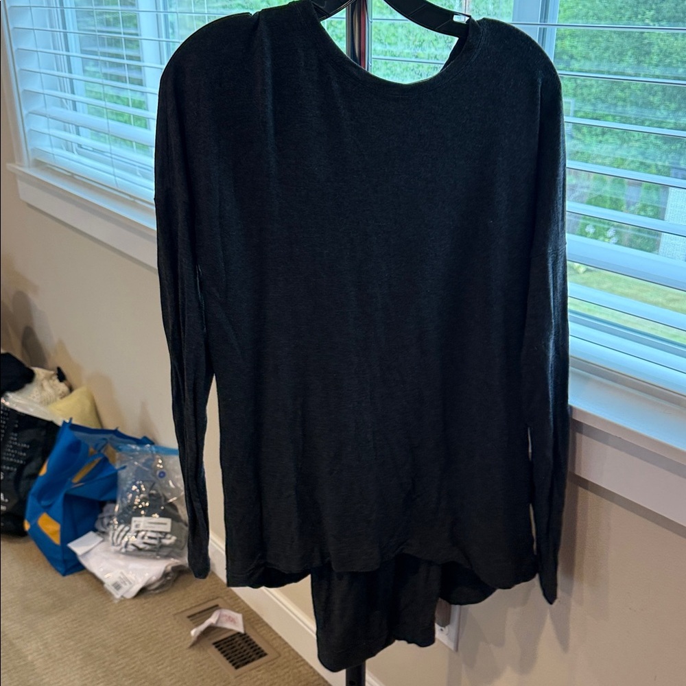 CAbi Dark Gray Knit Top